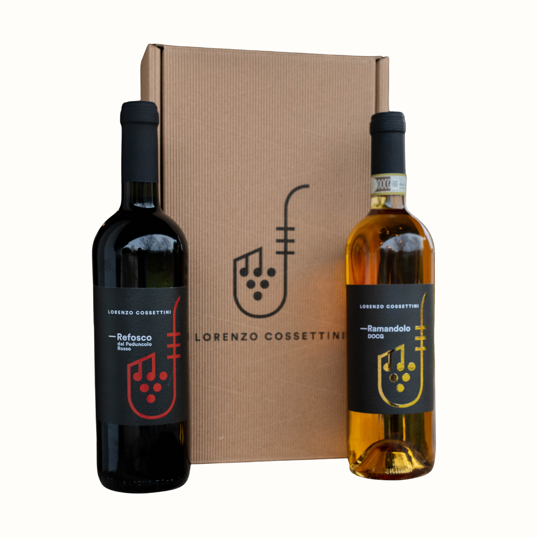 Cofanetto Regalo - 2 bottiglie Vino Rosso, Bianco e DOCG Ramandolo