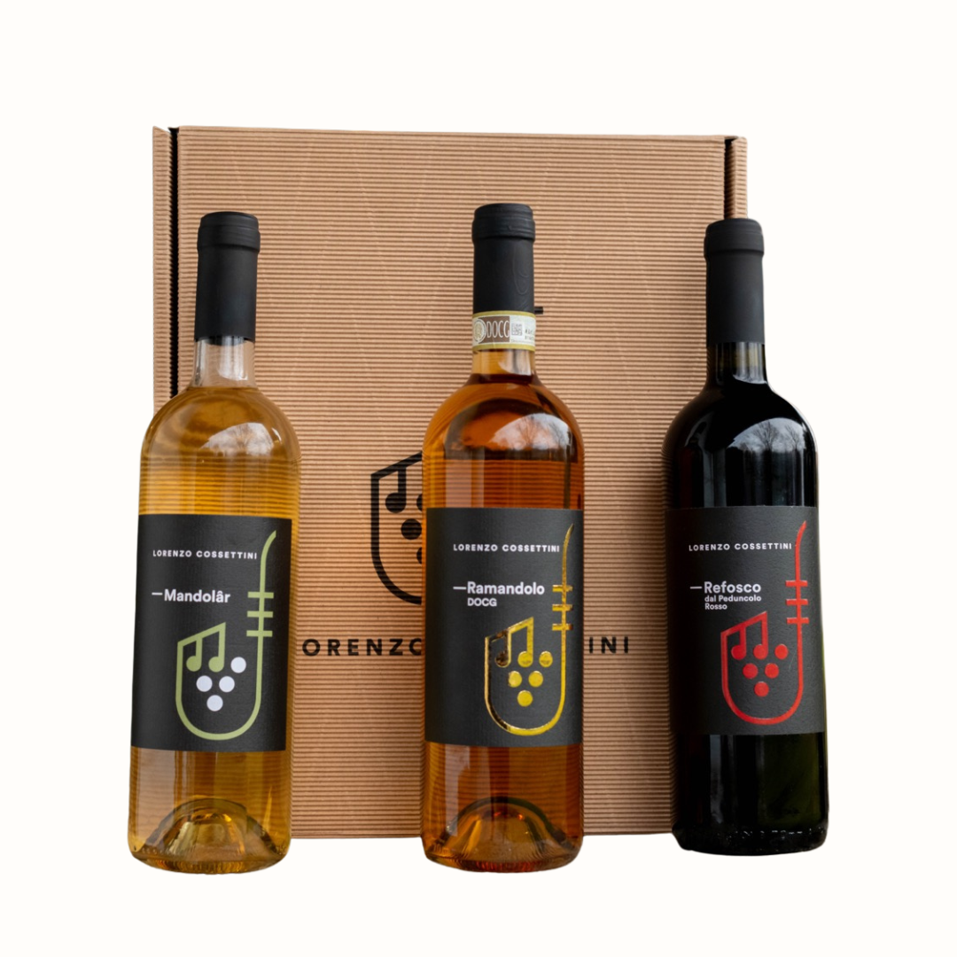 Cofanetto Regalo - 3 bottiglie Vino Rosso, Bianco e DOCG Ramandolo